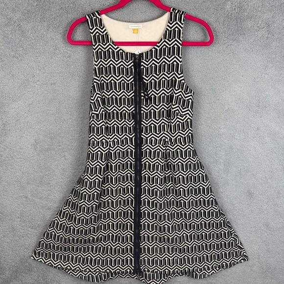 Leifsdottir Anthropologie Fit & Flare Quilted Dress Full Front Zip Size 6 Winter - Picture 2 of 9